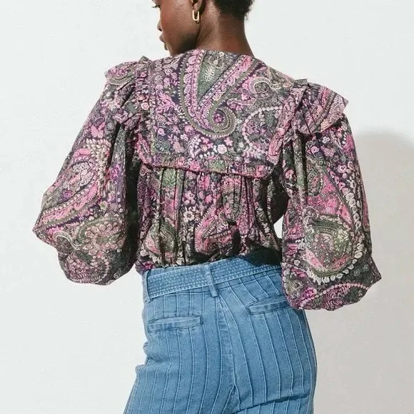 NWT Cleobella Ainsley Floral Paisley Top XL - Picture 2 of 13